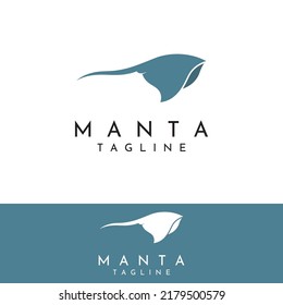 Marine animal stingray or batoidea logo design.