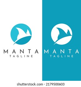 Marine Animal Stingray Or Batoidea Logo Design.