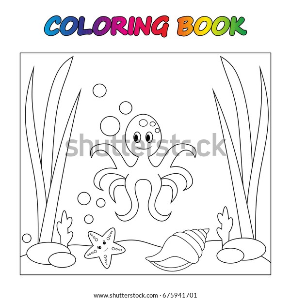 Download Marine Animals Coloring Book Game Kids Stock Vector Royalty Free 675941701