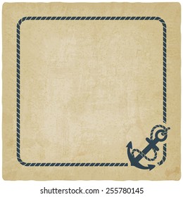 marine background with anchor old background - vector illustration. eps 10