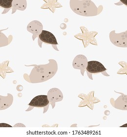 marine background cute sea animals