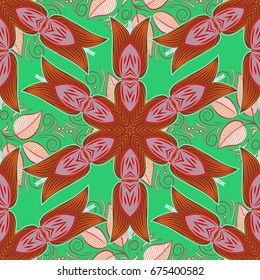Marine background with flowers, seashells, mandalas and watercolor effect. Textile print for bed linen, jacket, package design, fabric and fashion concepts. Seamless pattern ethnic design.