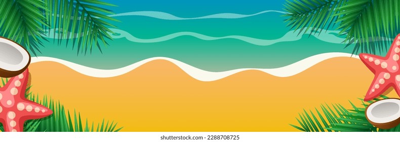 Marine background. Summer illustration. Vector clipart.