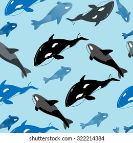 marine background with  whales