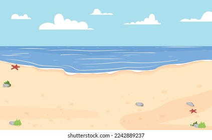 Marine beach sand landscape. Empty summer scene