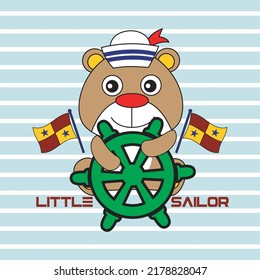 marine bear action design cartoon vector illustration for print