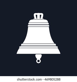 Marine Bell Isolated on Black Background,Ship Equipment, Vector Illustration 