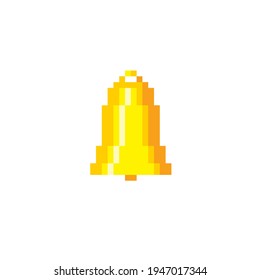 Marine bell. Pixel art. Old school computer graphic. 8 bit video game. Game assets 8-bit.