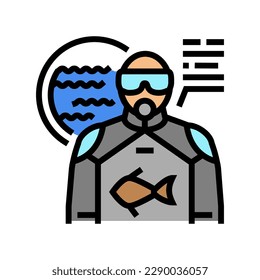 marine biologist worker color icon vector. marine biologist worker sign. isolated symbol illustration