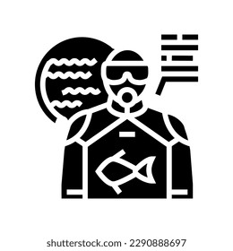 marine biologist worker glyph icon vector. marine biologist worker sign. isolated symbol illustration