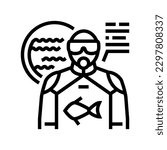 marine biologist worker line icon vector. marine biologist worker sign. isolated contour symbol black illustration