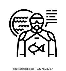 marine biologist worker line icon vector. marine biologist worker sign. isolated contour symbol black illustration