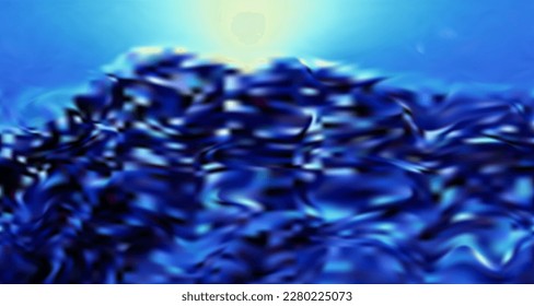 Marine blue clean gradient background. Vector illustration. Deep blue color gradient backdrop, sea water abstraction.