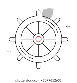 Marine Boat Helm Wheel Vector Icon Design