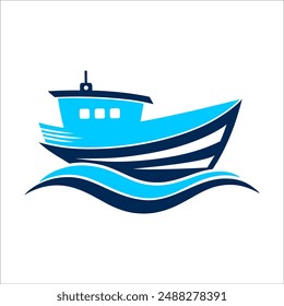 Marine Boat transport design vector eps