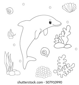 Clown Fish Coloring Page Anemone Wildlife Stock Vector (Royalty Free ...