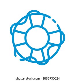 Marine buoy icon in line in blue color