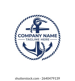 Marine Business Logo – Rope and Anchor Design for Boat or Coastal Brand