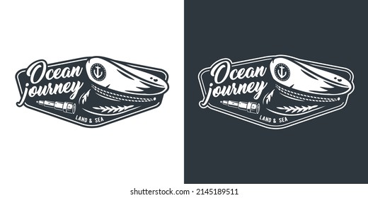 Marine captain cap, sailor or nautical logo design element