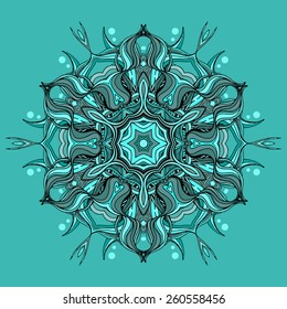 Marine circular pattern, vector image
