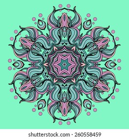 Marine circular pattern, vector image