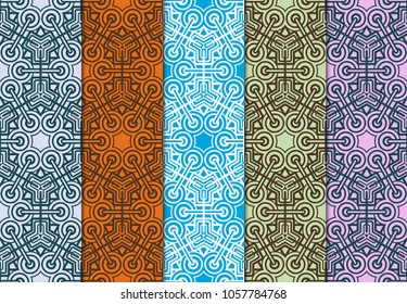 marine color seamless geometric pattern with floral mandala. vector illustration. for print, fashion geometric design.