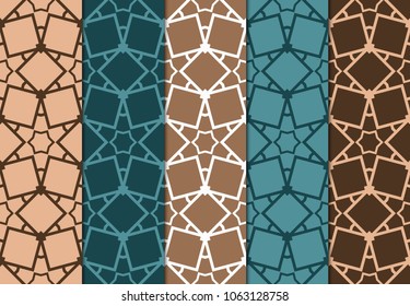 marine color seamless geometric pattern with floral mandala. vector illustration. for print, fashion geometric design.