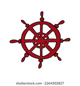 Marine coloring doodle with different nautical elements. Travel, marine and ocean.