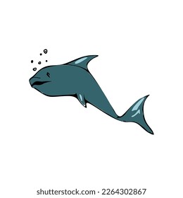 Doodle marino con diferentes elementos náuticos. Ilustración de animales submarinos