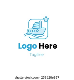 Marine Company or consultant with Oil, Metal, aquatic research and other related to sea and waterbody Logo vector illustration with dummy text on white isolated background.