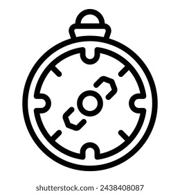 Vector de contorno de icono de brújula marina. Crucero de naufragio. Seguro de bote salvavidas
