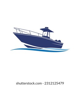 Marine console fishing boats logo Icon Illustration Brand Identity