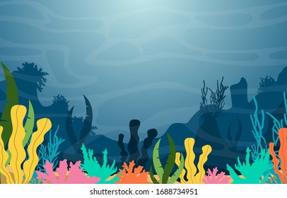 Marine Coral Reef Underwater Sea Ocean Nature Illustration