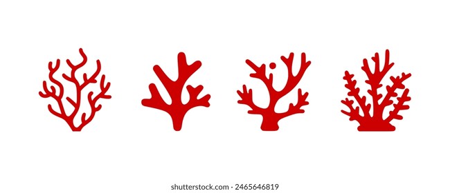 
Marine coral vectors. flat design