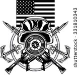marine corps anchor and USA flag
