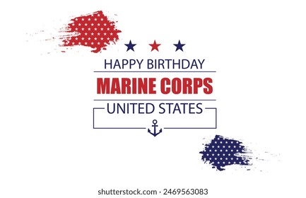 Marine Corps Birthday with Text Flag Illustration Design