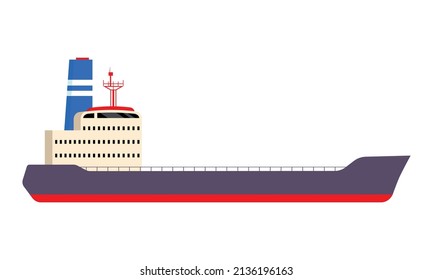 Marine corps ship semi flat color vector object. Maritime transportation. Full sized item on white. Naval warfare. Warship simple cartoon style illustration for web graphic design and animation