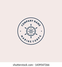 Marine corps / ship wheel logo vector illustration