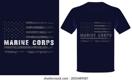 Marine Corps usa grunge Flagge T-Shirt Design