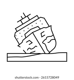 marine corrosion line icon vector. marine corrosion sign. isolated contour symbol black illustration