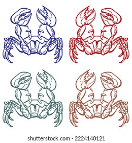 Marine Crab With Big Claws Vector Illustration. A Cartoon Illustration Of A Cute Crab

