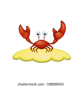marine crab on the sandy island