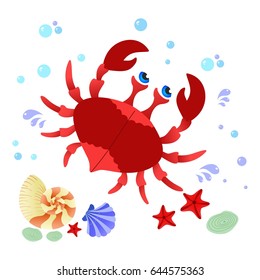 Marine crab. Vector illustration