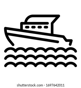 Marine cruise ship icon. Outline marine cruise ship vector icon for web design isolated on white background
