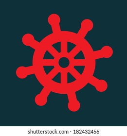 marine design over blue background, vector illustration