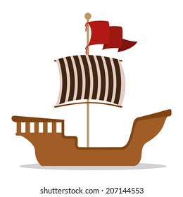 Marine  design over white background, vector illustration