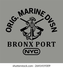 Marine Division Anchor Emblem – Bronx Port NYC Style