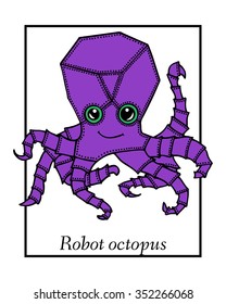 Marine Drawings. Vector Illustrations Robot Inhabitants of the Underwater World. Steampunk animal