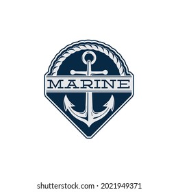 Marine emblem with anchor and rope icon.