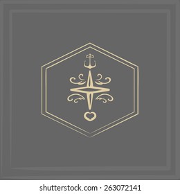 Marine emblem. element of corporate identity. vector format.